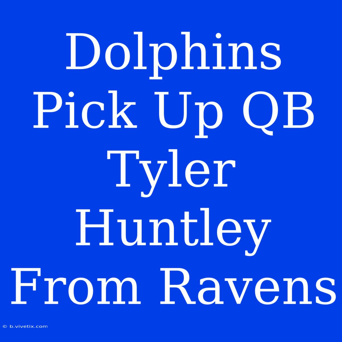 Dolphins Pick Up QB Tyler Huntley From Ravens