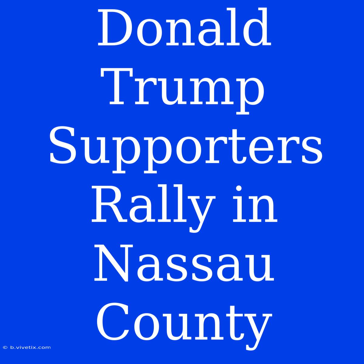 Donald Trump Supporters Rally In Nassau County