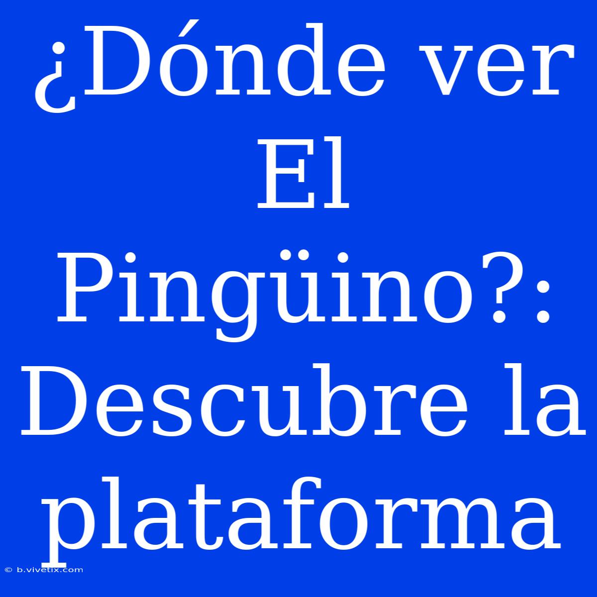 ¿Dónde Ver El Pingüino?: Descubre La Plataforma