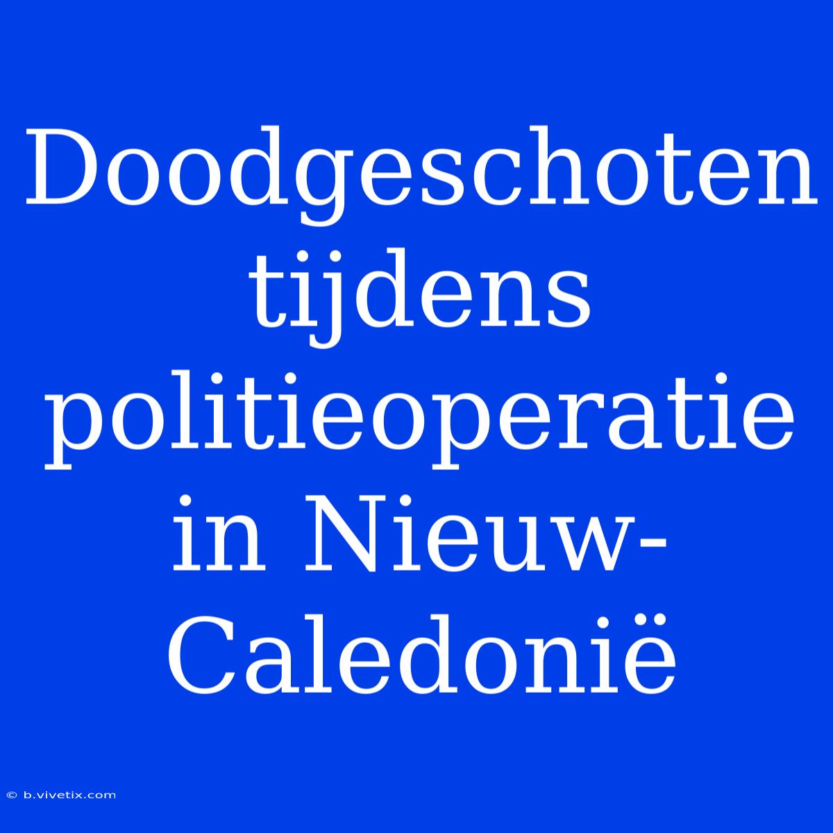 Doodgeschoten Tijdens Politieoperatie In Nieuw-Caledonië