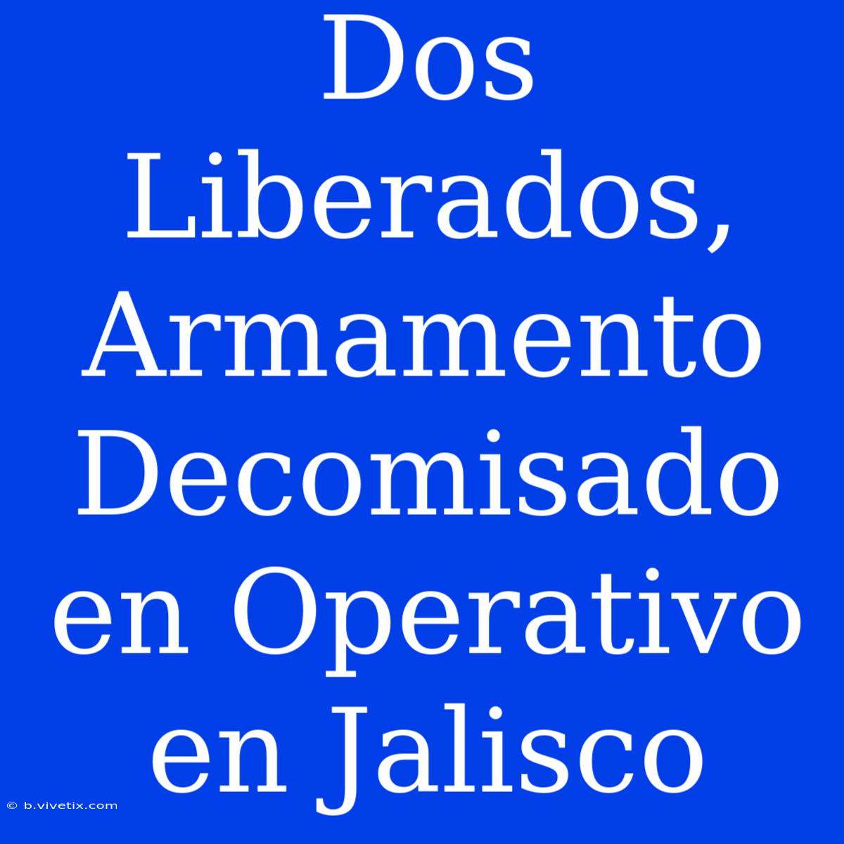 Dos Liberados, Armamento Decomisado En Operativo En Jalisco