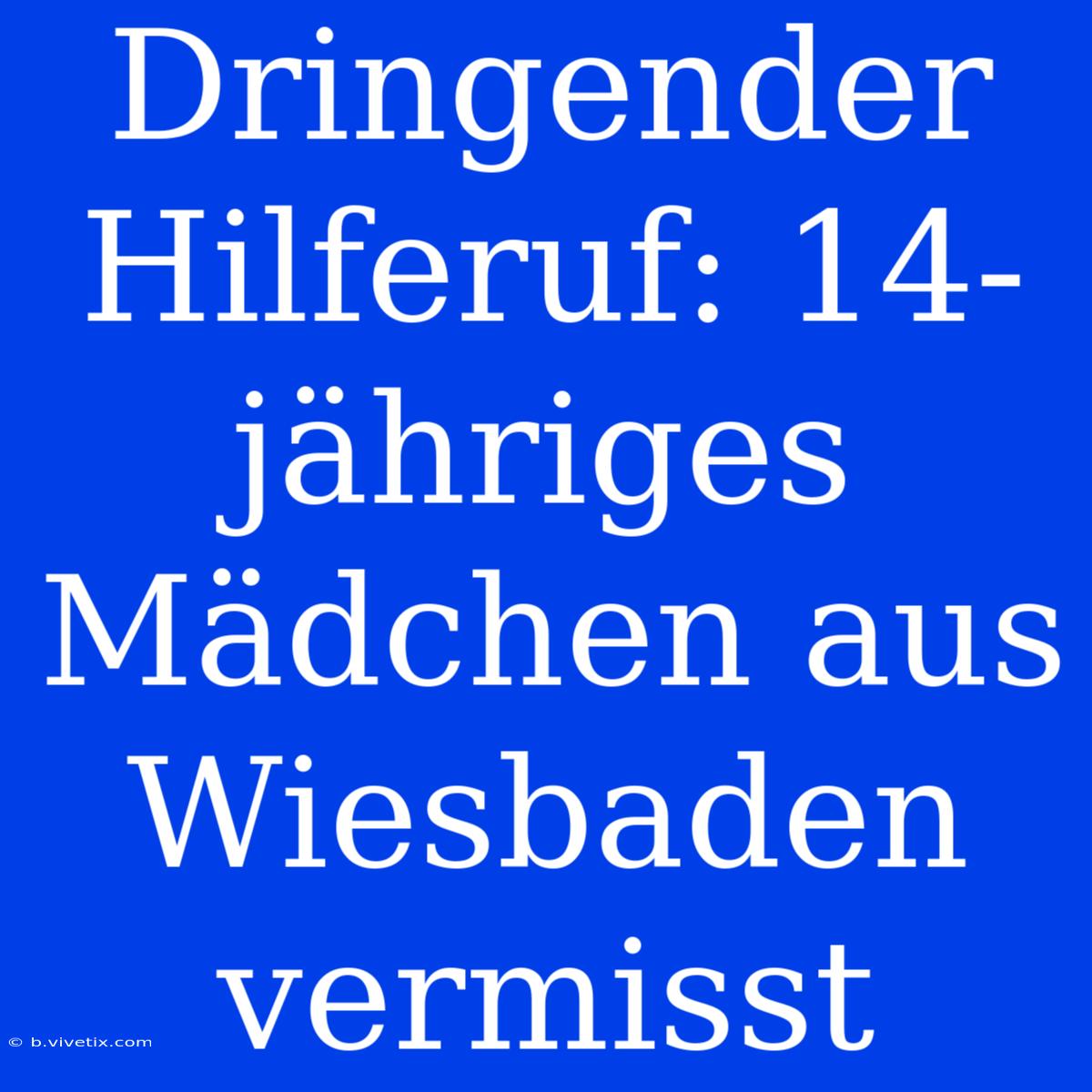 Dringender Hilferuf: 14-jähriges Mädchen Aus Wiesbaden Vermisst