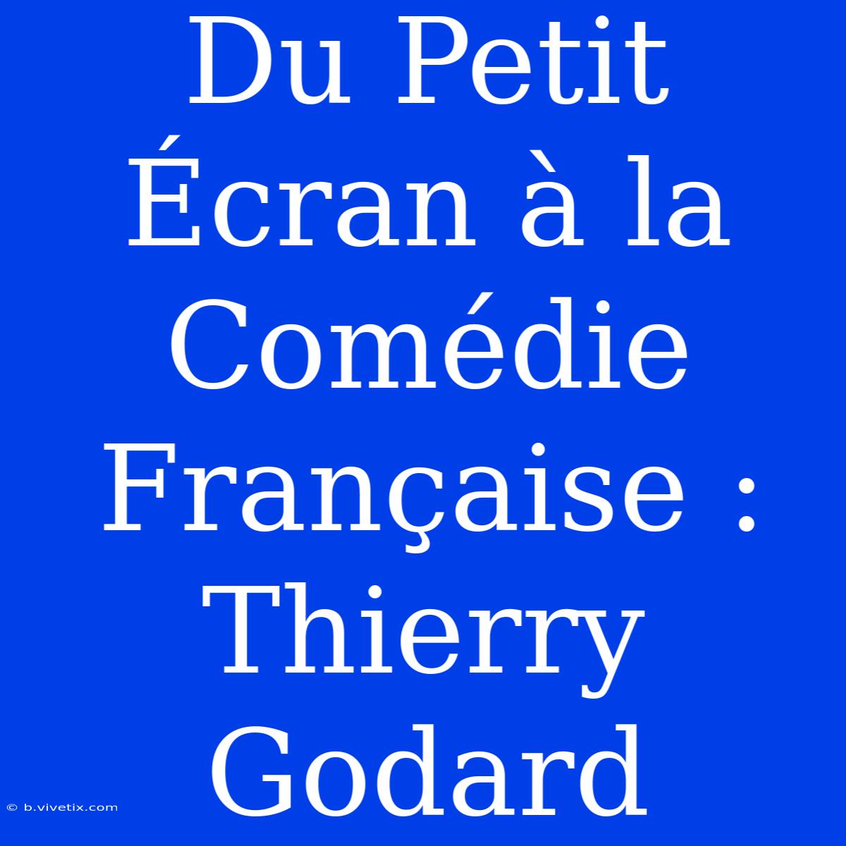 Du Petit Écran À La Comédie Française : Thierry Godard