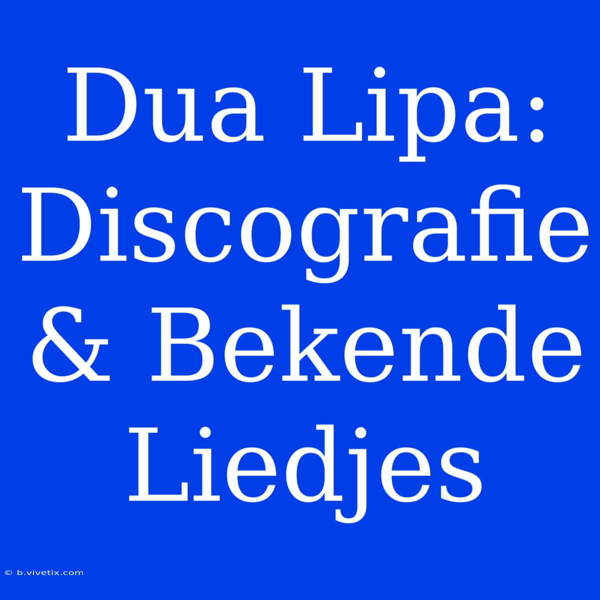 Dua Lipa: Discografie & Bekende Liedjes