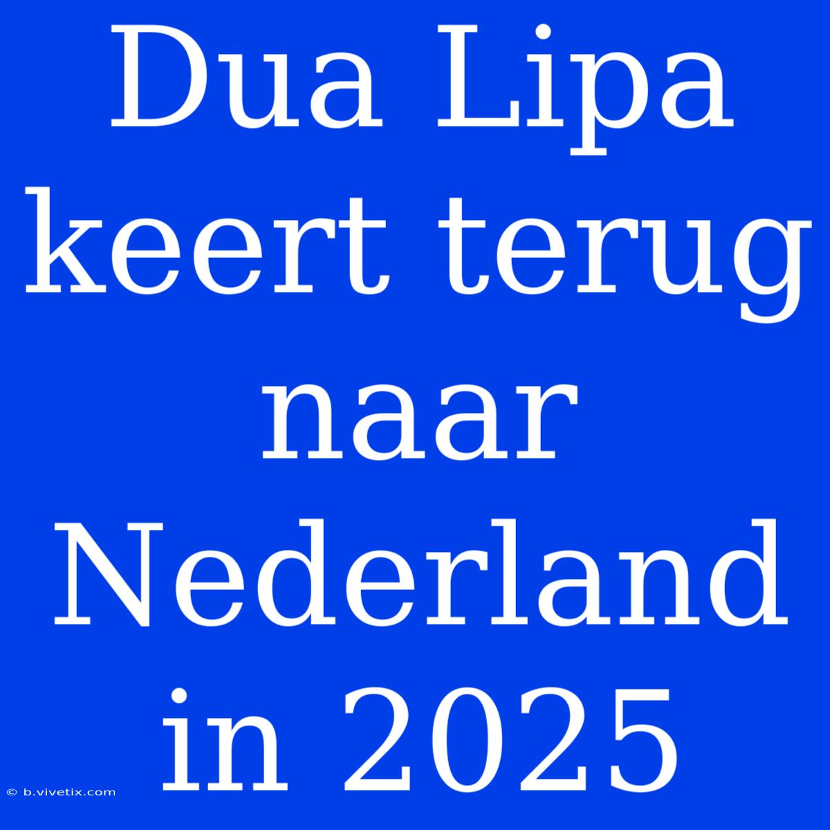 Dua Lipa Keert Terug Naar Nederland In 2025