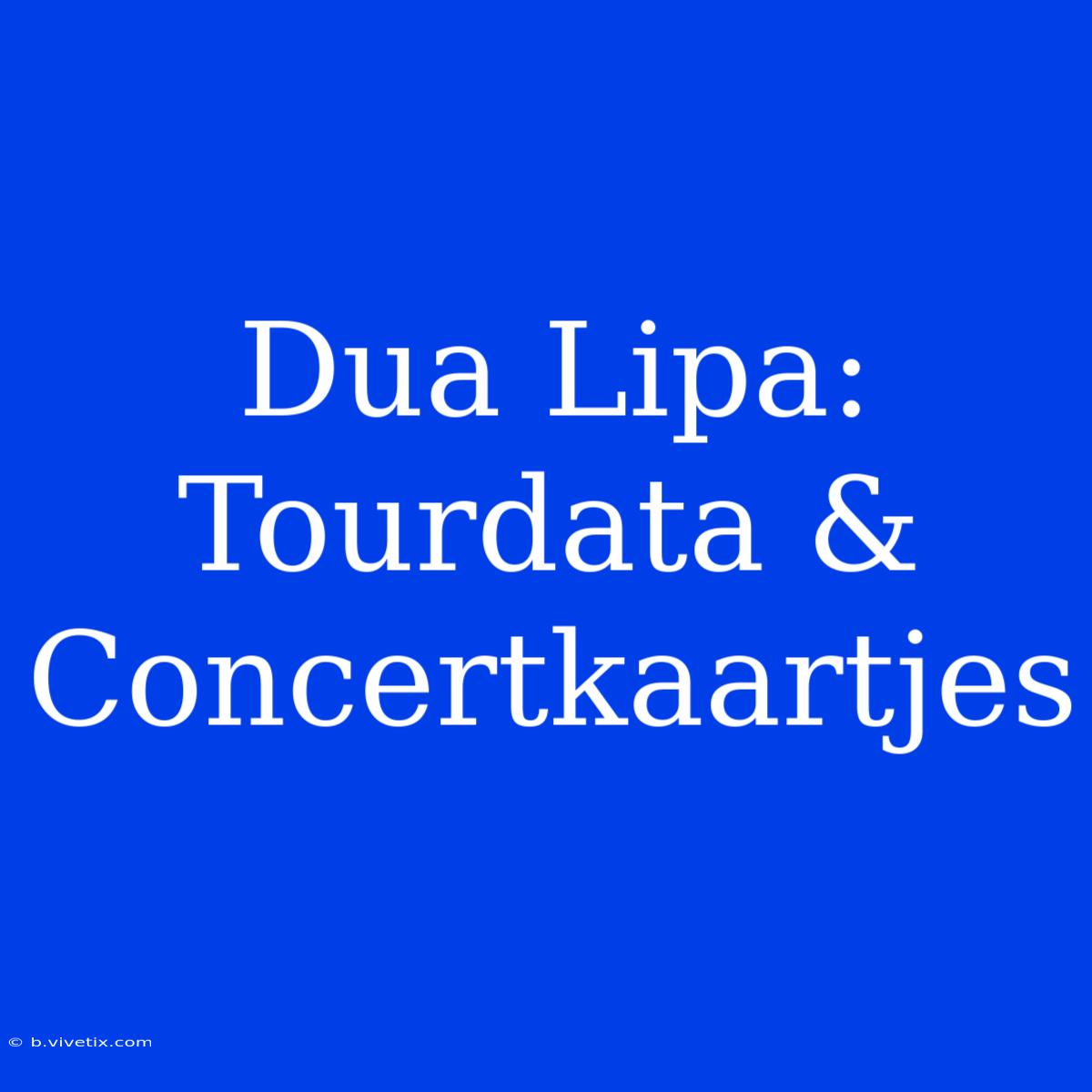 Dua Lipa: Tourdata & Concertkaartjes