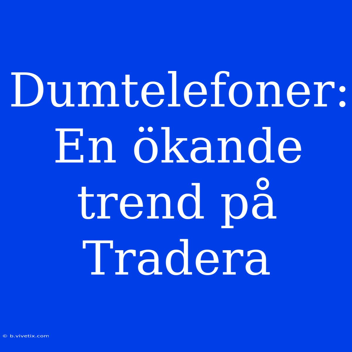 Dumtelefoner: En Ökande Trend På Tradera