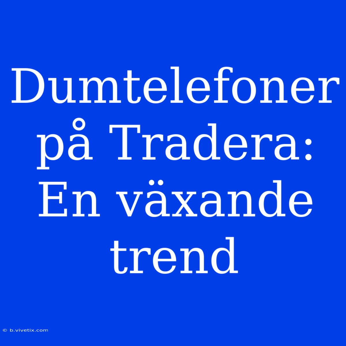 Dumtelefoner På Tradera: En Växande Trend