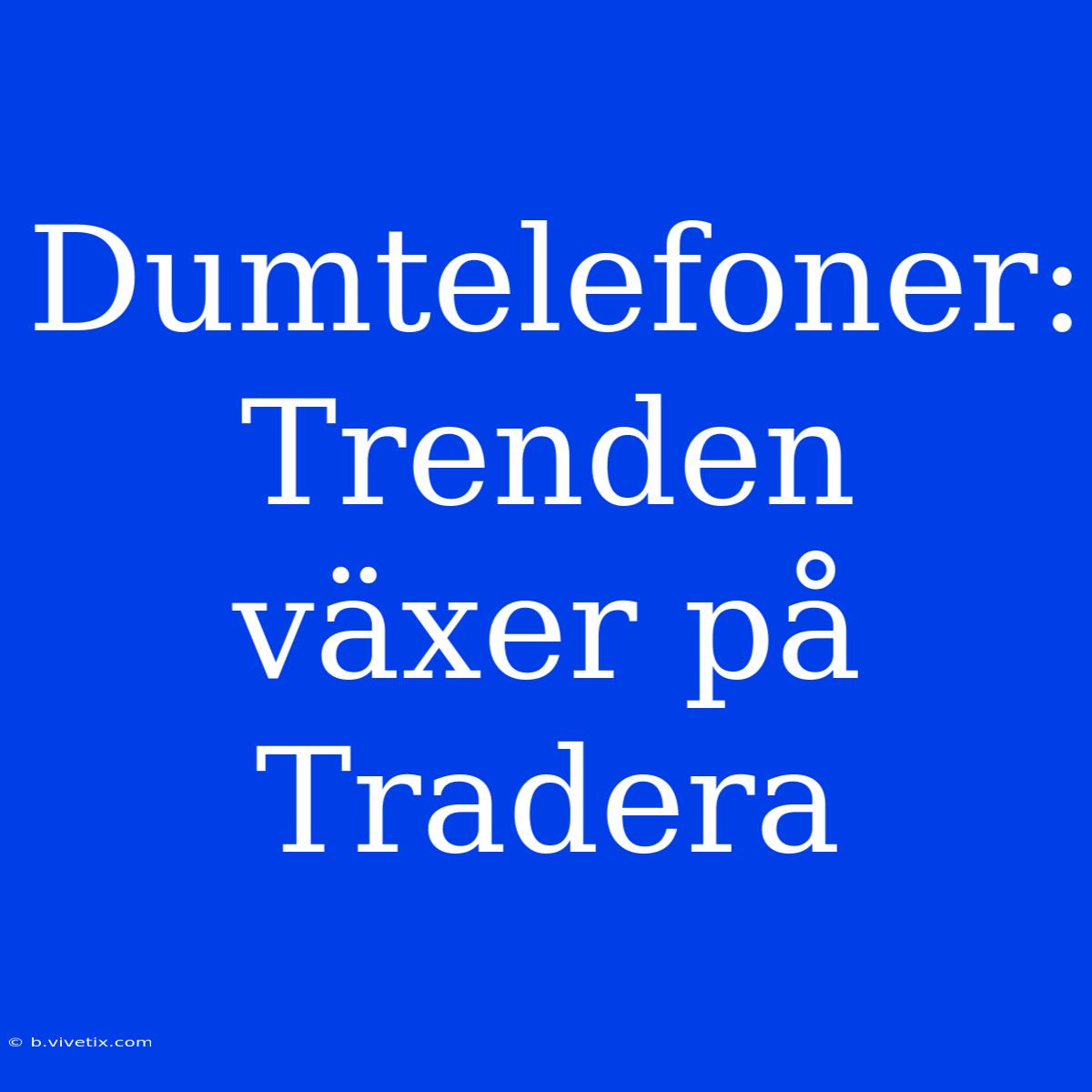 Dumtelefoner: Trenden Växer På Tradera