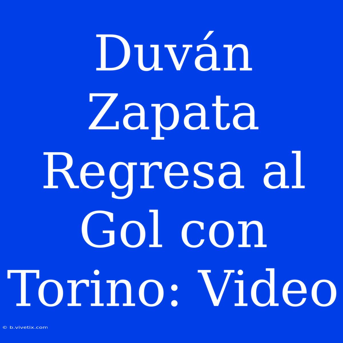 Duván Zapata Regresa Al Gol Con Torino: Video