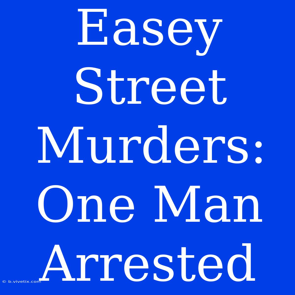 Easey Street Murders: One Man Arrested