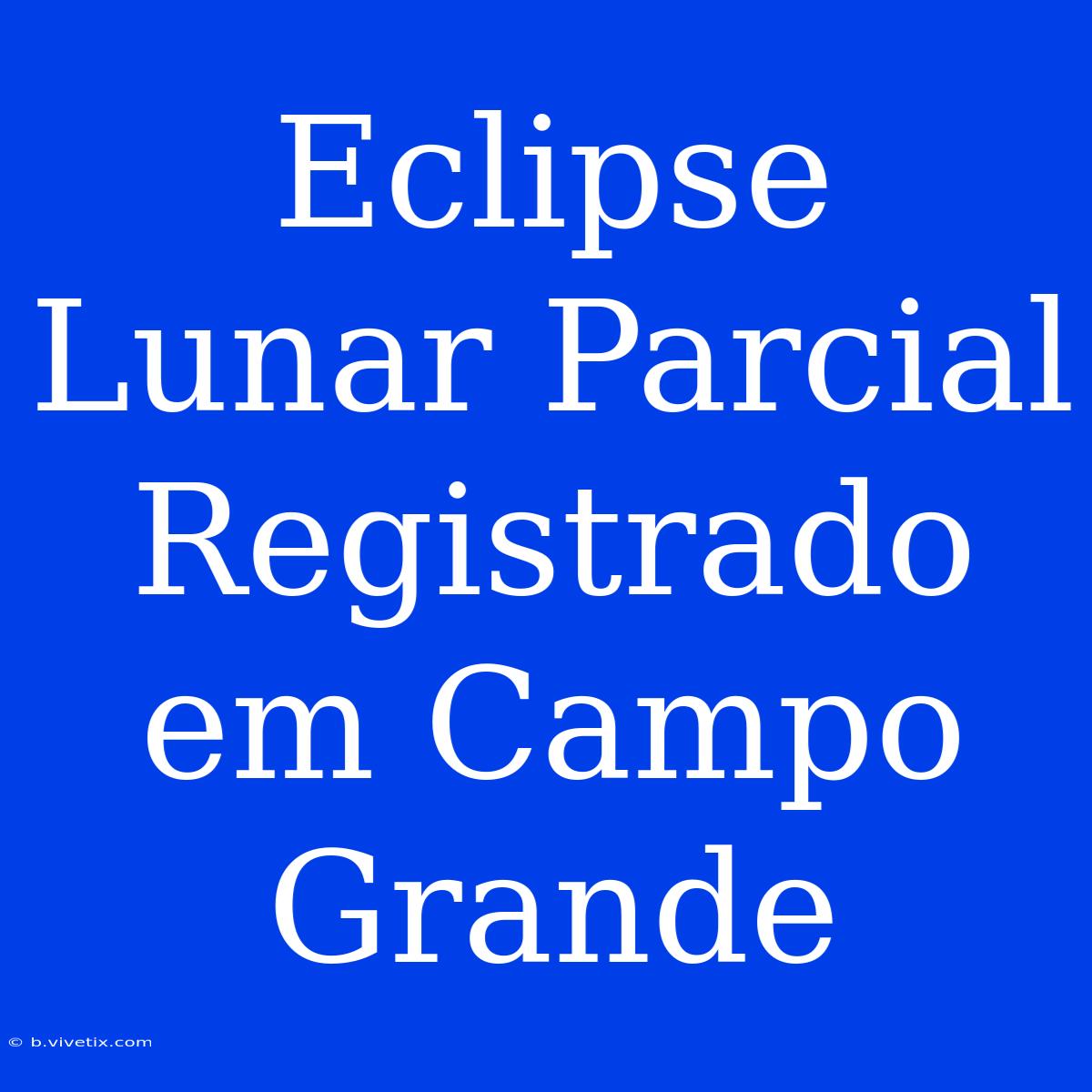 Eclipse Lunar Parcial Registrado Em Campo Grande