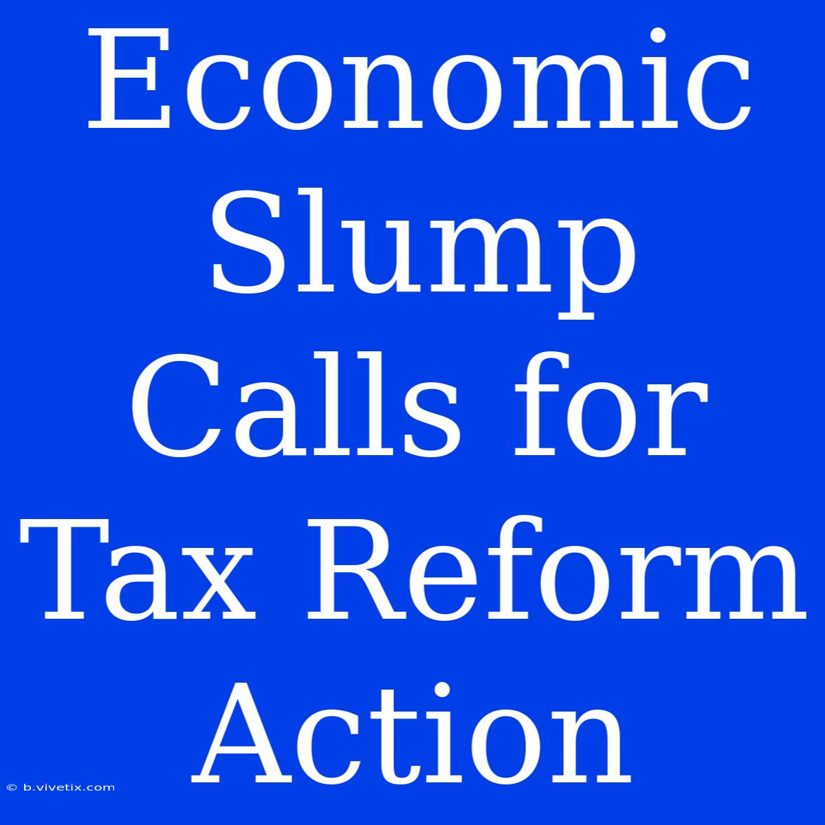 Economic Slump Calls For Tax Reform Action