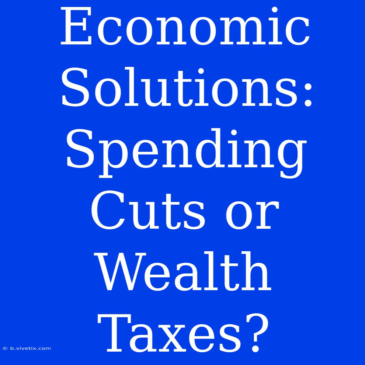 Economic Solutions: Spending Cuts Or Wealth Taxes?