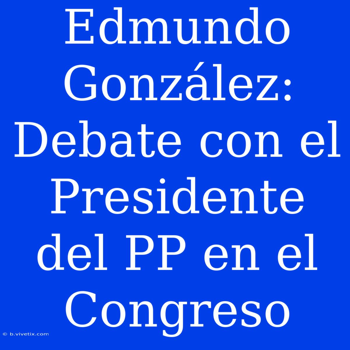 Edmundo González: Debate Con El Presidente Del PP En El Congreso