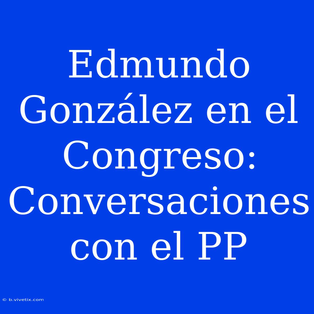 Edmundo González En El Congreso: Conversaciones Con El PP