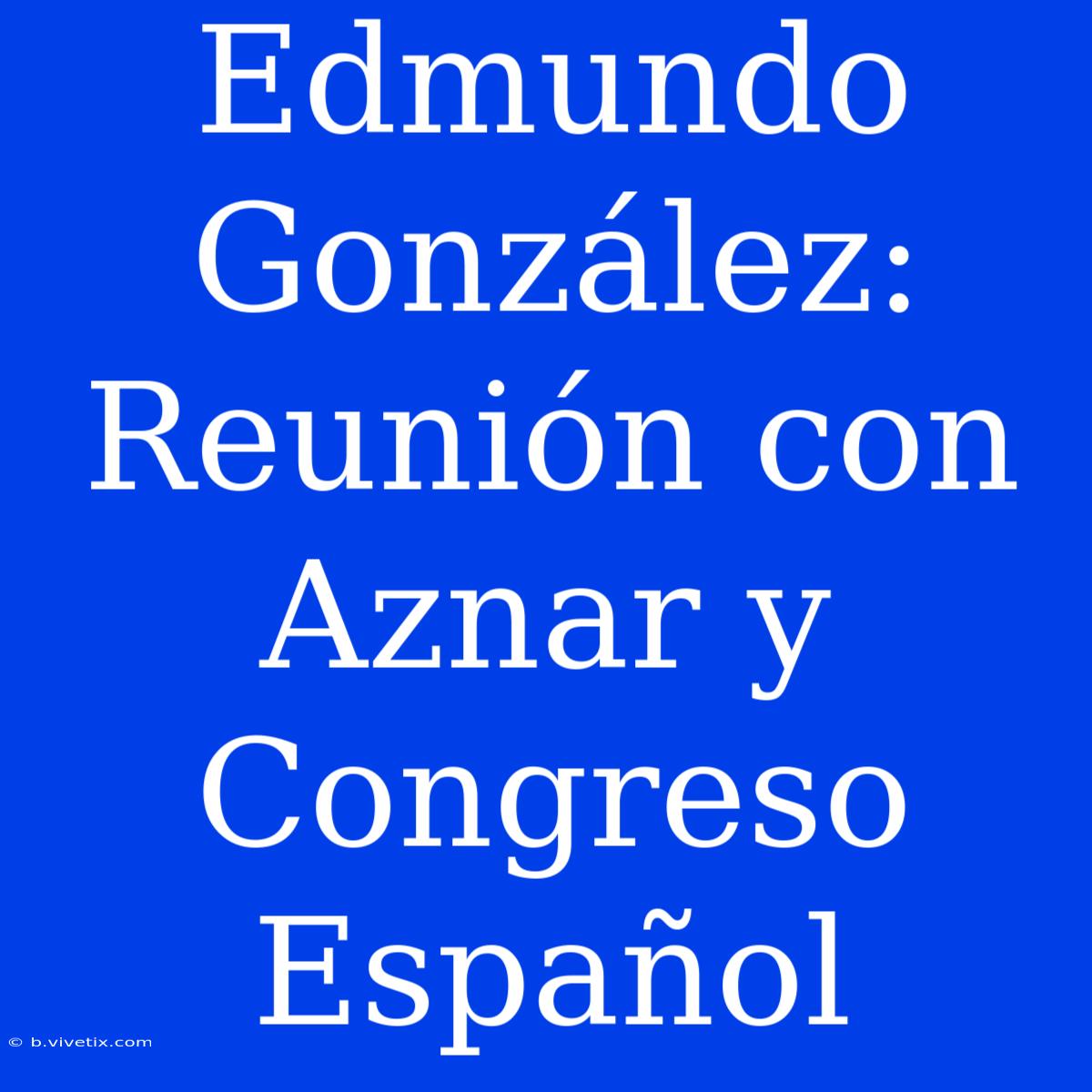 Edmundo González: Reunión Con Aznar Y Congreso Español