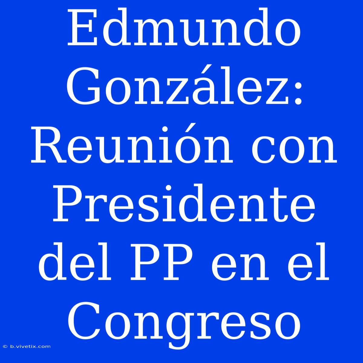 Edmundo González: Reunión Con Presidente Del PP En El Congreso