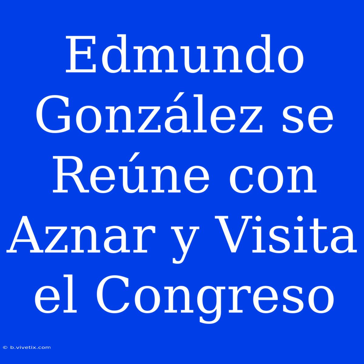 Edmundo González Se Reúne Con Aznar Y Visita El Congreso