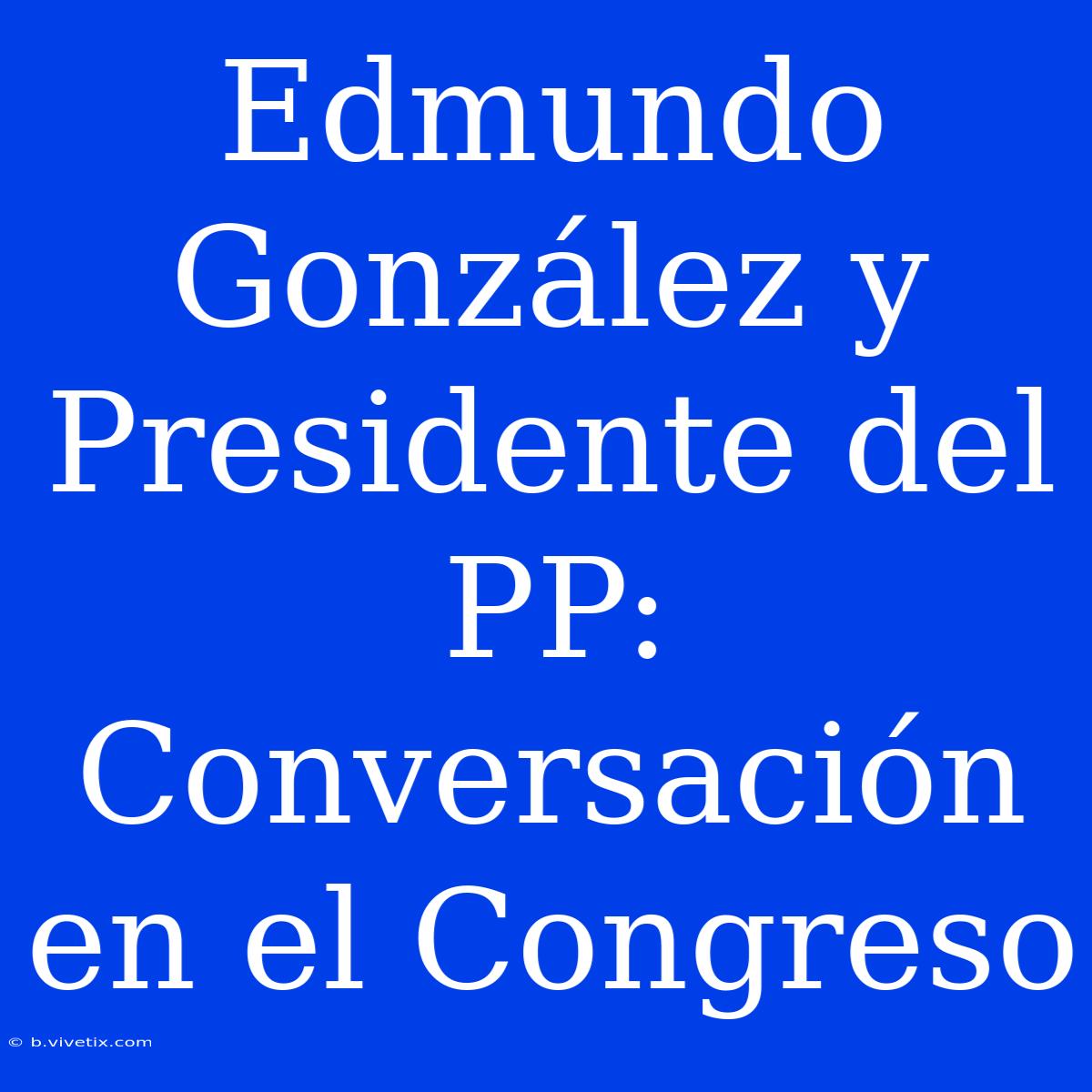 Edmundo González Y Presidente Del PP: Conversación En El Congreso