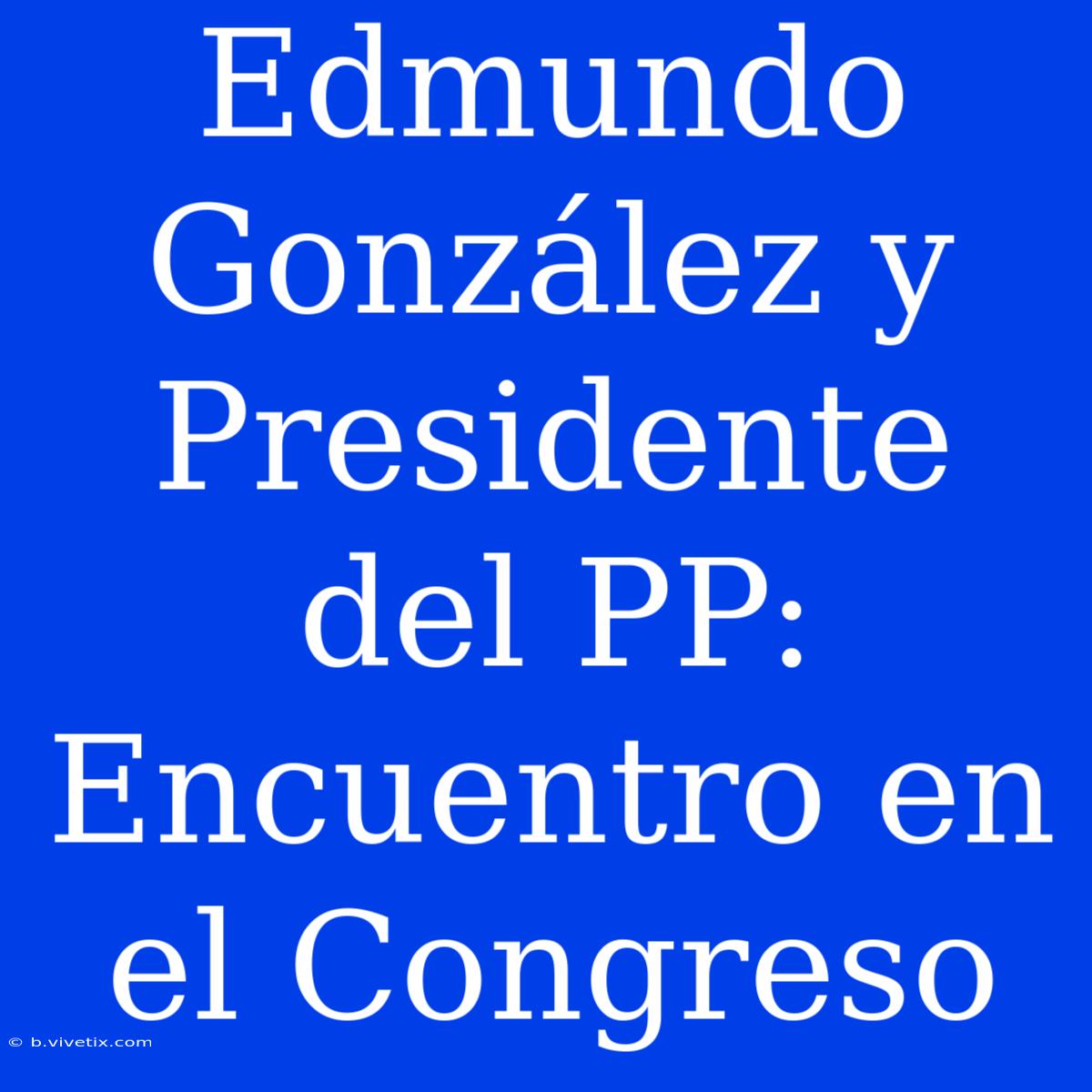 Edmundo González Y Presidente Del PP: Encuentro En El Congreso