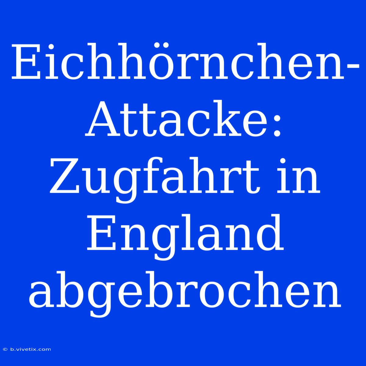 Eichhörnchen-Attacke: Zugfahrt In England Abgebrochen