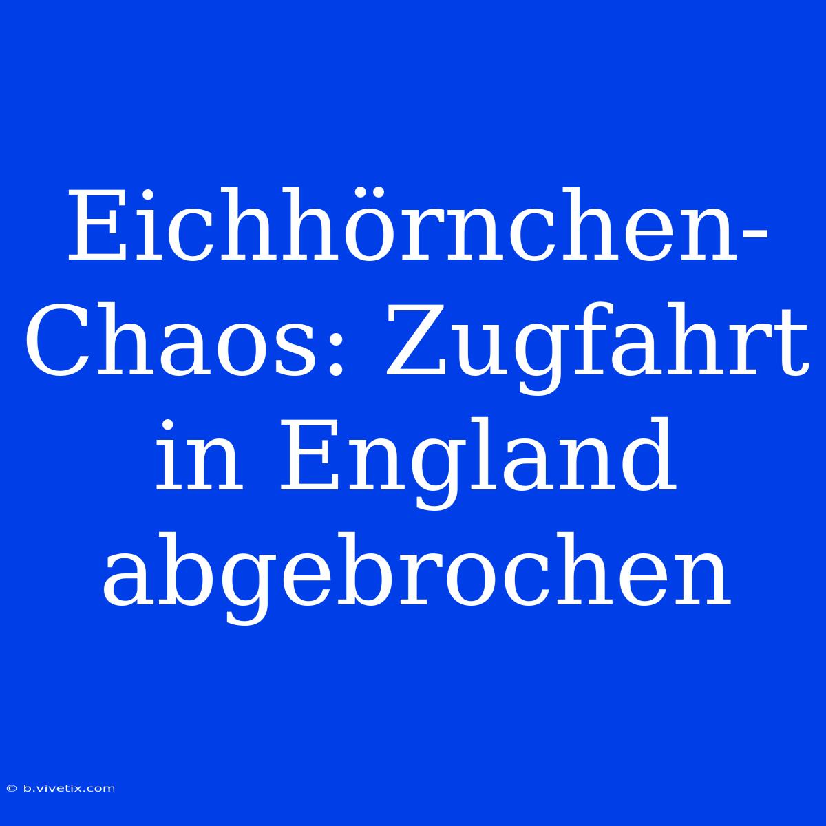 Eichhörnchen-Chaos: Zugfahrt In England Abgebrochen