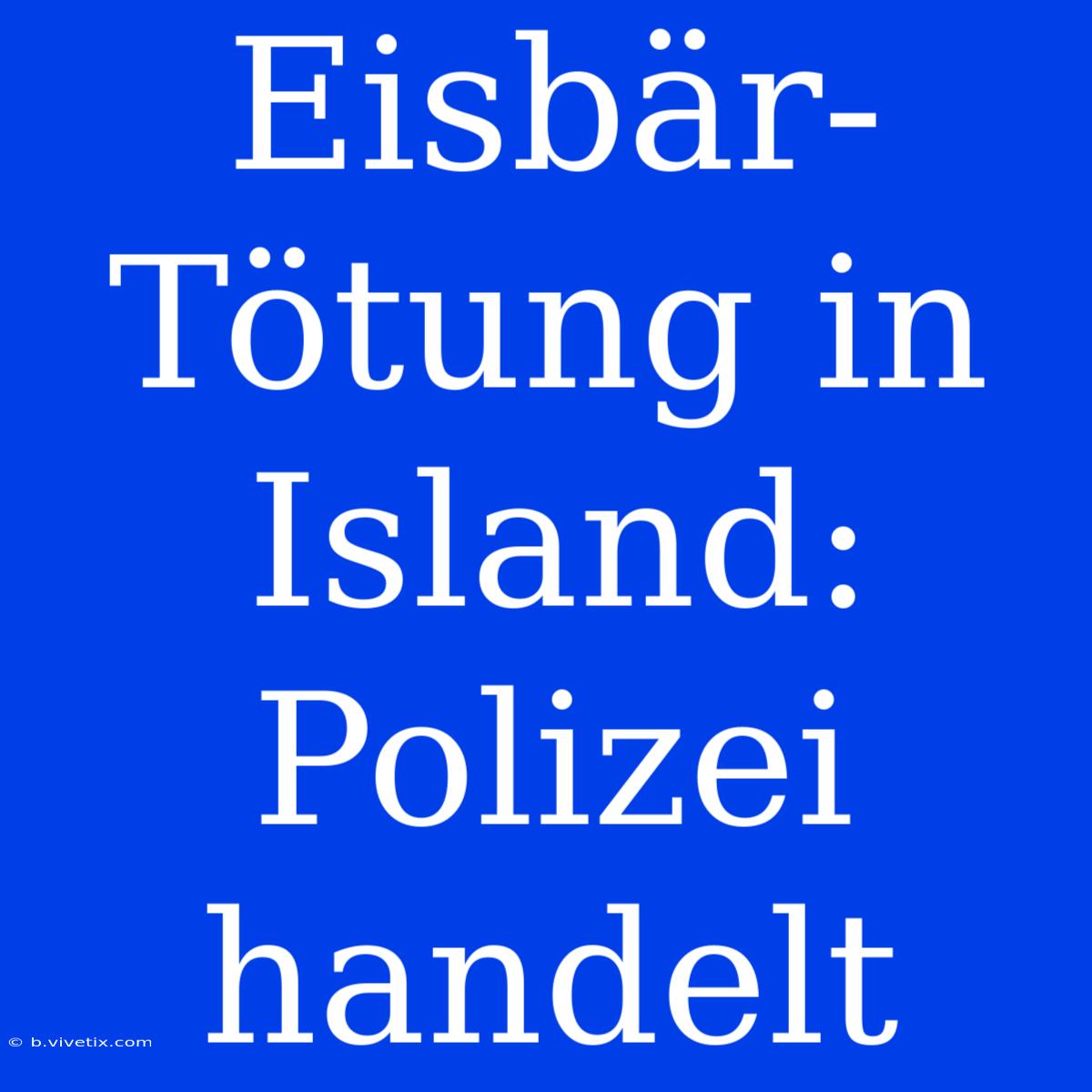 Eisbär-Tötung In Island: Polizei Handelt