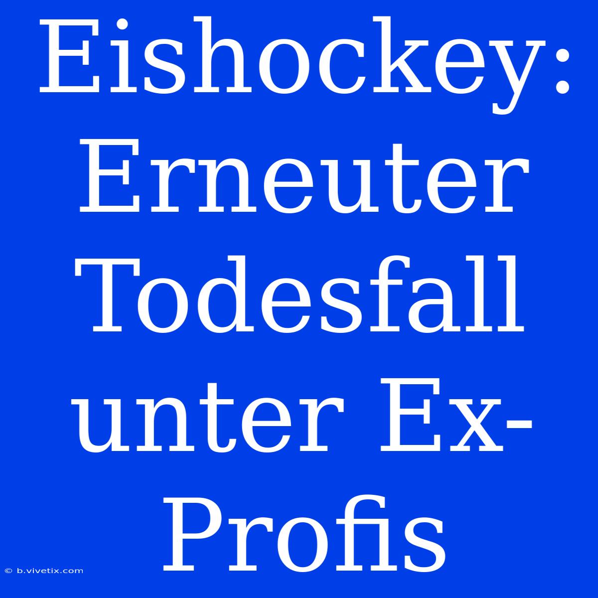 Eishockey: Erneuter Todesfall Unter Ex-Profis