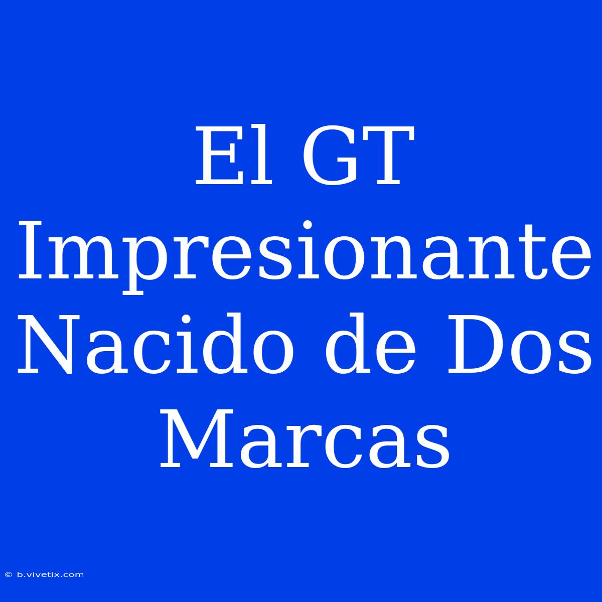 El GT Impresionante Nacido De Dos Marcas