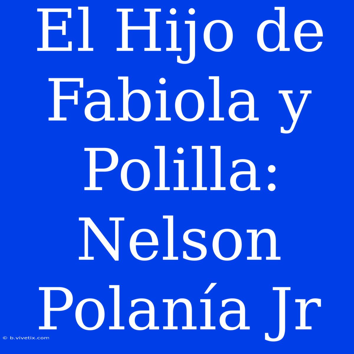 El Hijo De Fabiola Y Polilla: Nelson Polanía Jr