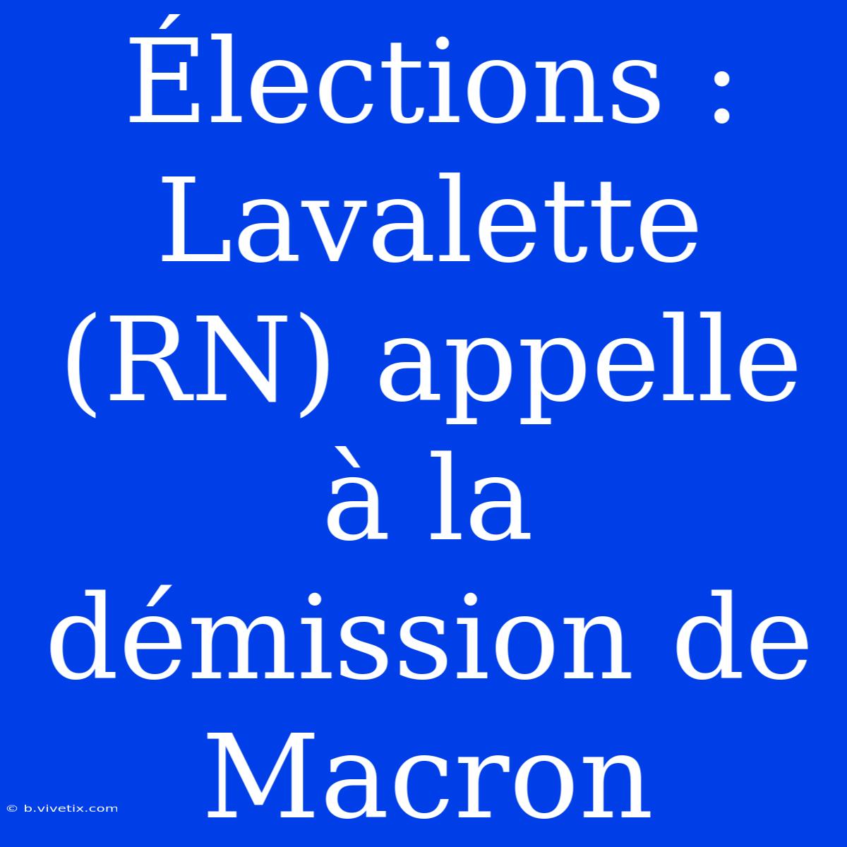 Élections : Lavalette (RN) Appelle À La Démission De Macron