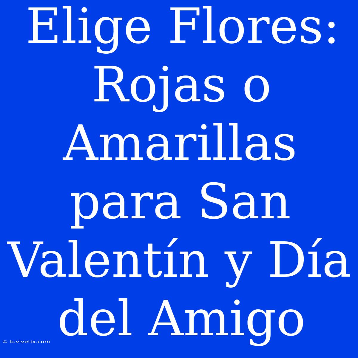 Elige Flores: Rojas O Amarillas Para San Valentín Y Día Del Amigo