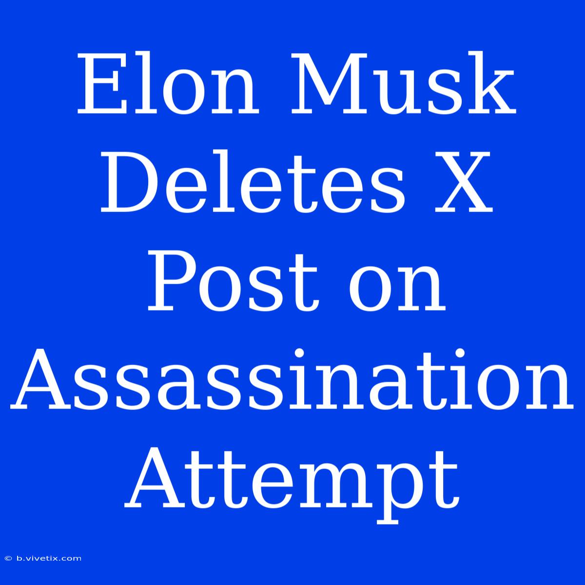 Elon Musk Deletes X Post On Assassination Attempt