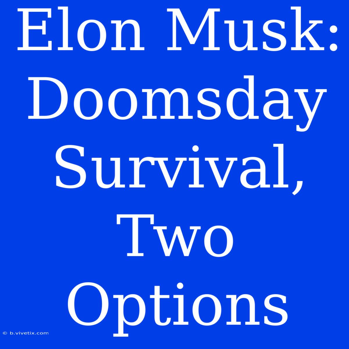 Elon Musk: Doomsday Survival, Two Options