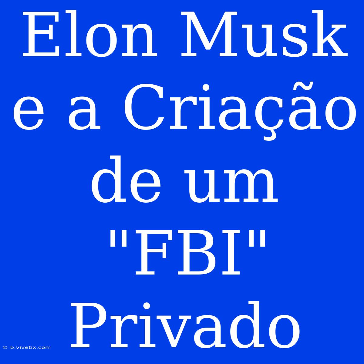 Elon Musk E A Criação De Um 