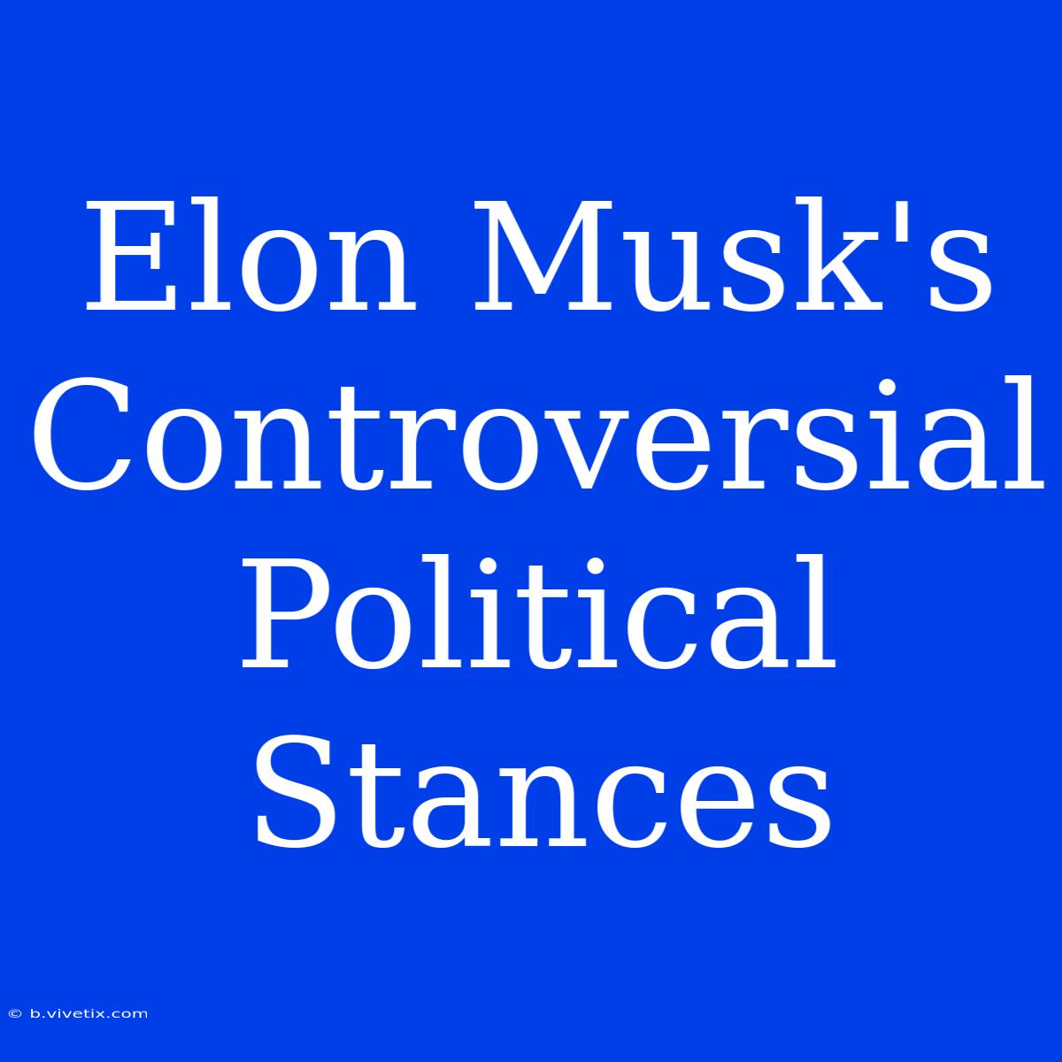 Elon Musk's Controversial Political Stances