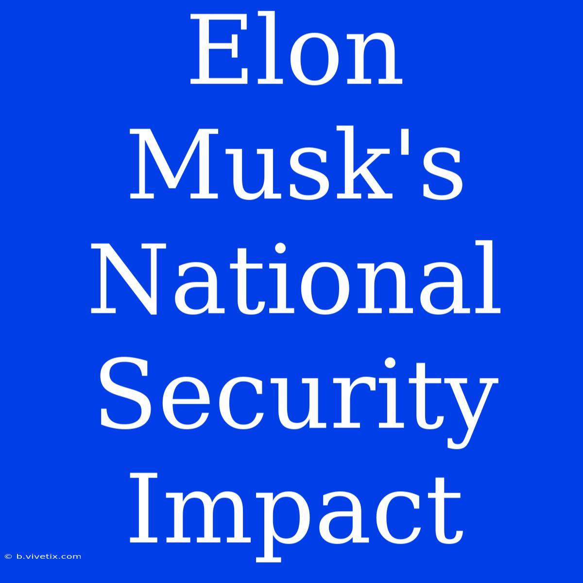 Elon Musk's National Security Impact