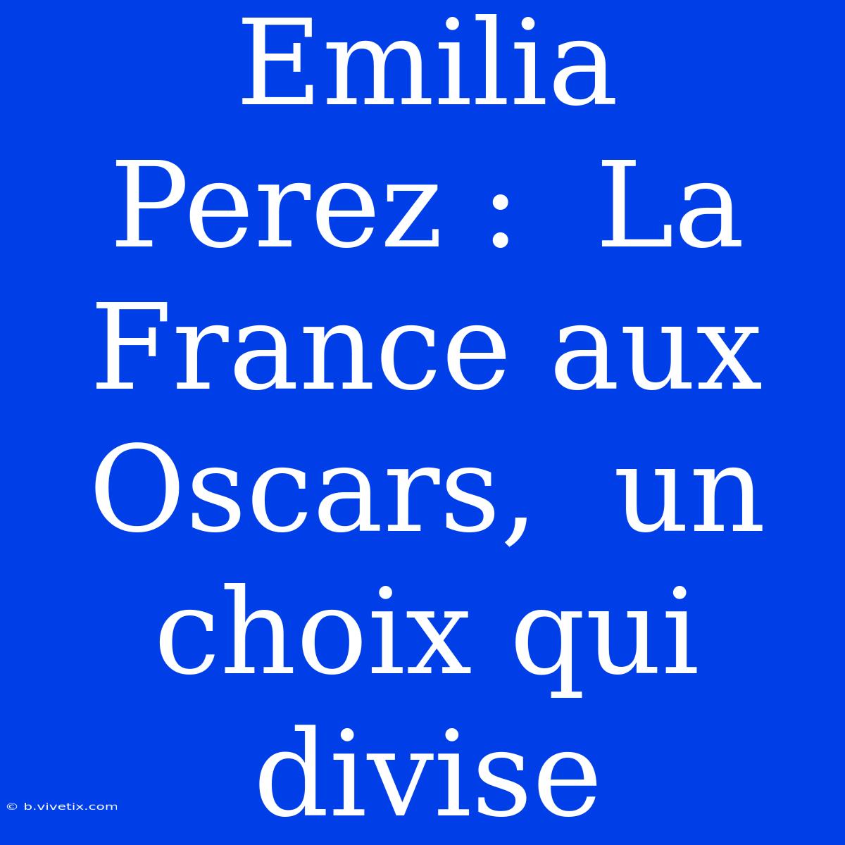 Emilia Perez :  La France Aux Oscars,  Un Choix Qui Divise