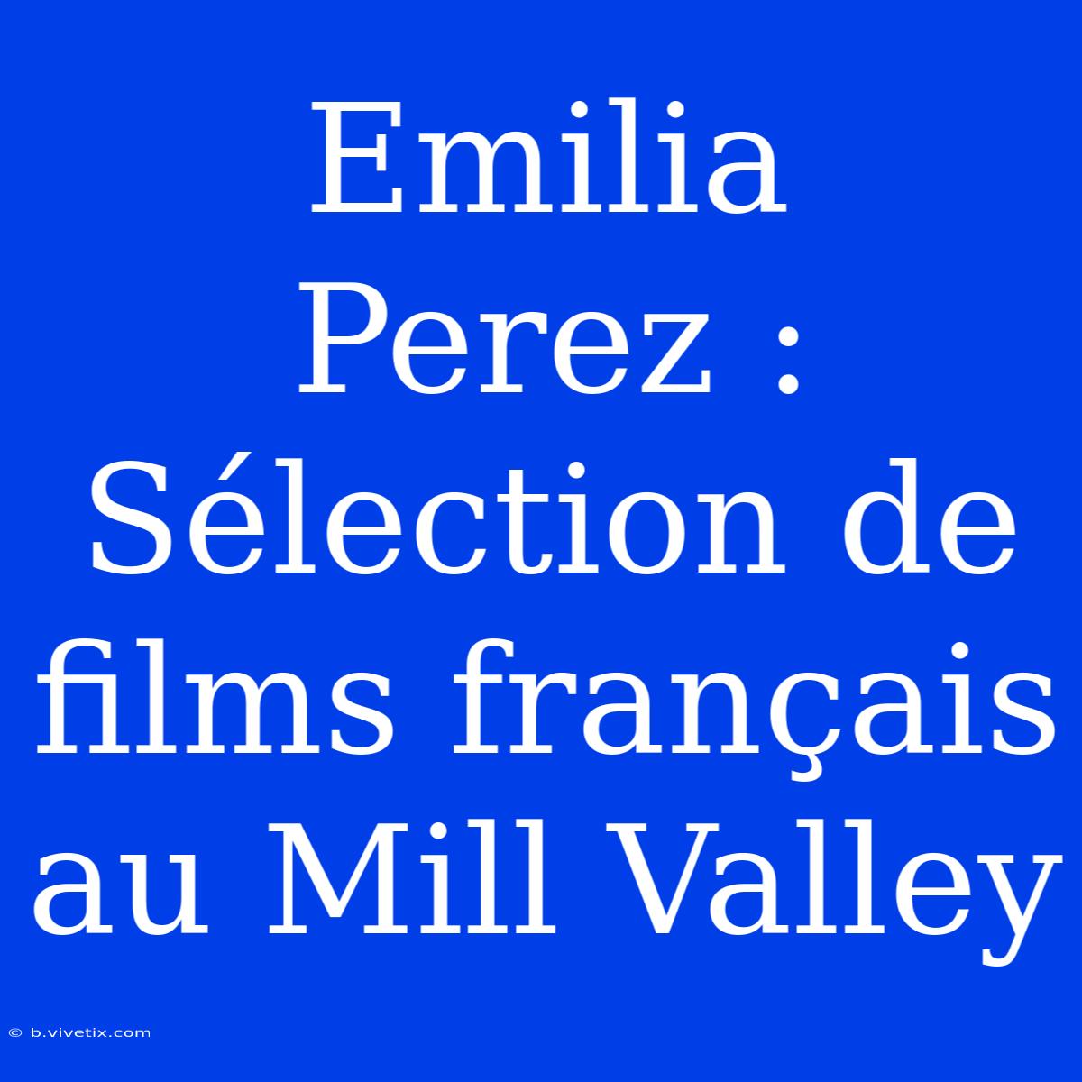 Emilia Perez : Sélection De Films Français Au Mill Valley