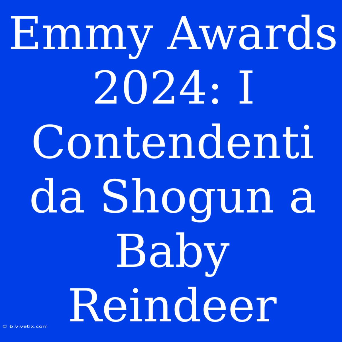 Emmy Awards 2024: I Contendenti Da Shogun A Baby Reindeer