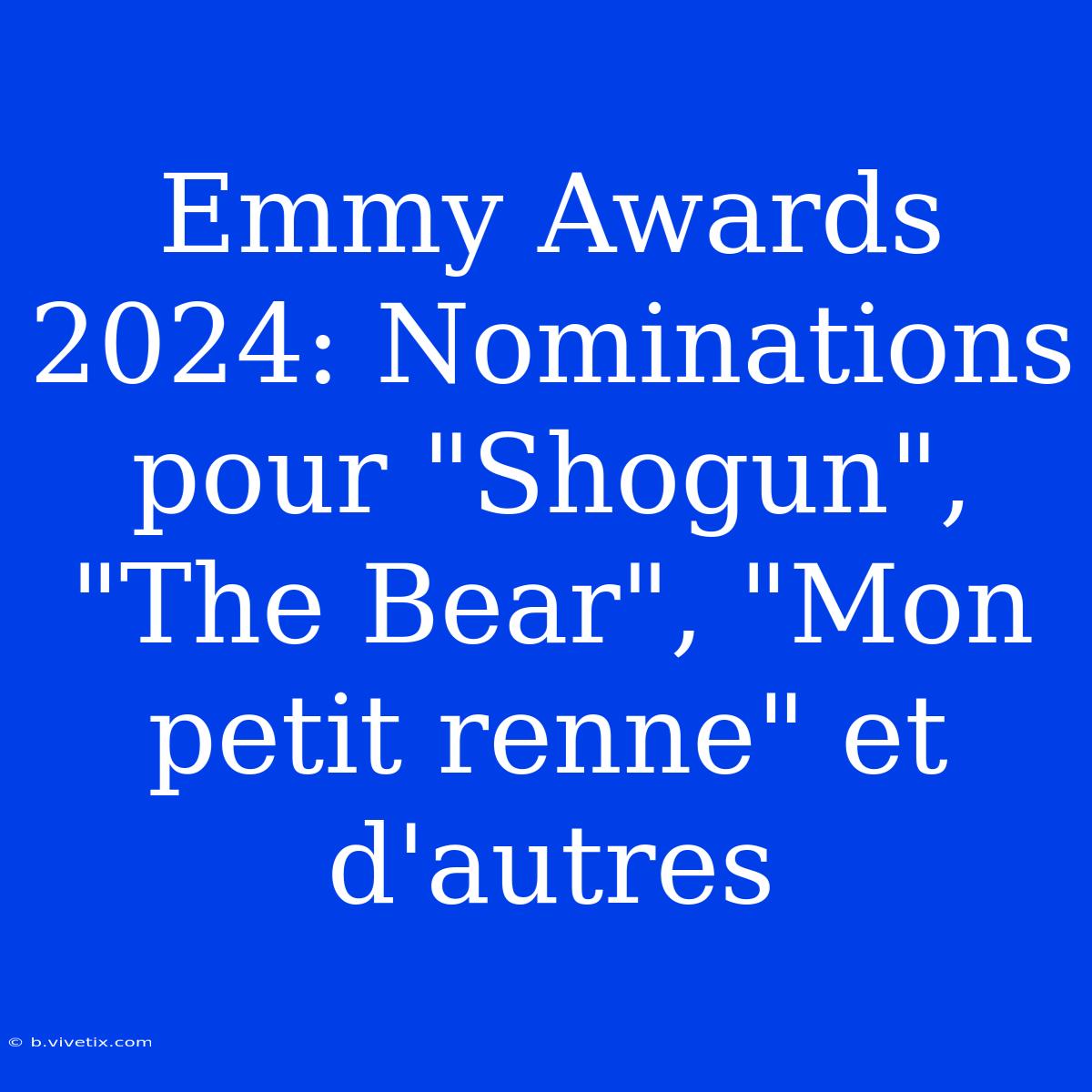 Emmy Awards 2024: Nominations Pour 