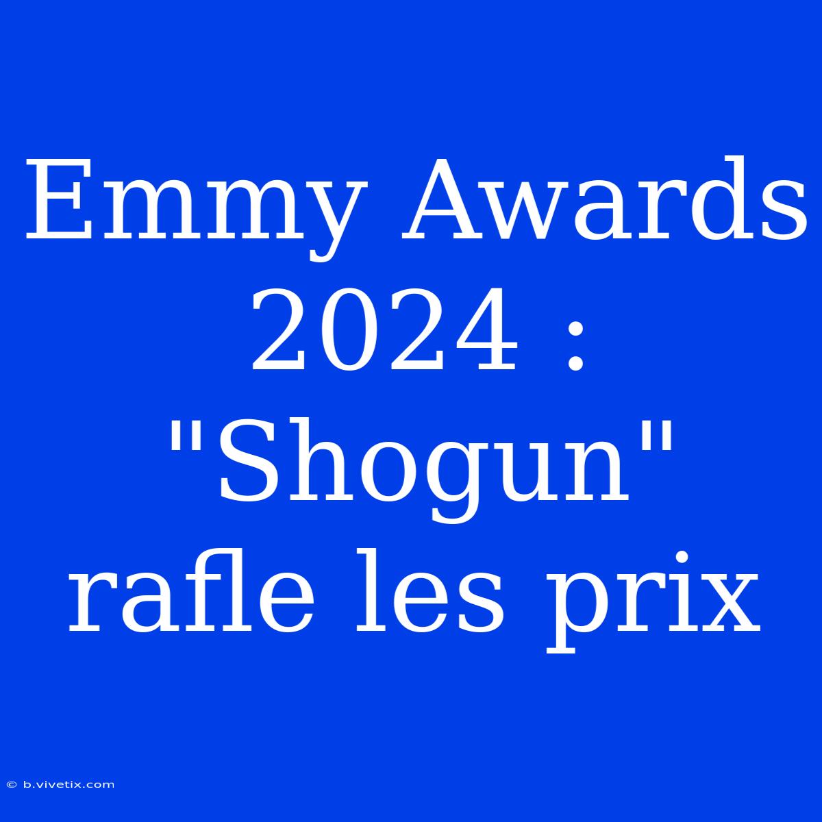 Emmy Awards 2024 : 