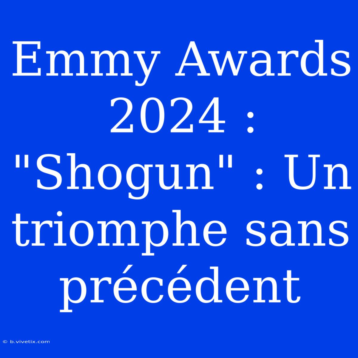 Emmy Awards 2024 : 