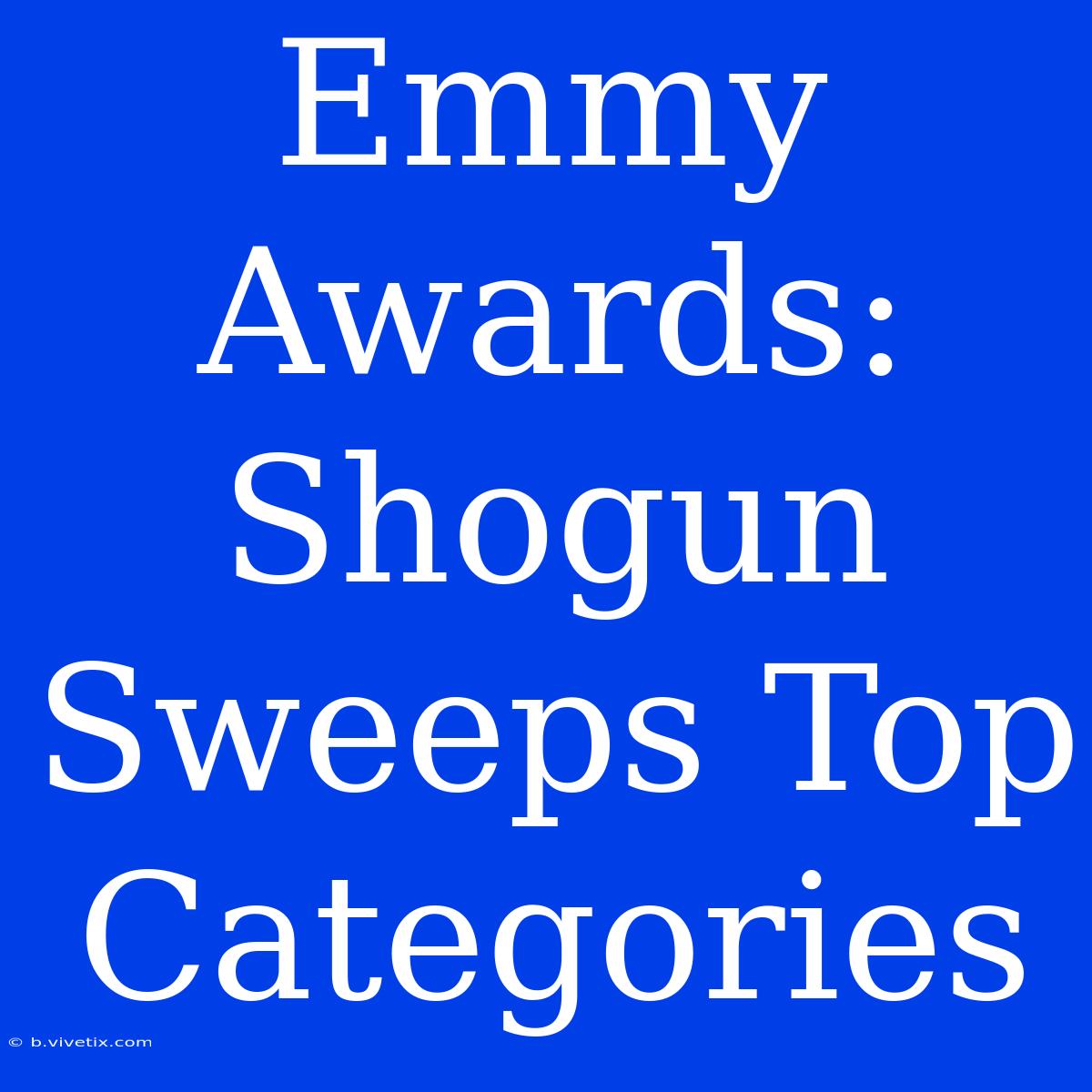 Emmy Awards: Shogun Sweeps Top Categories