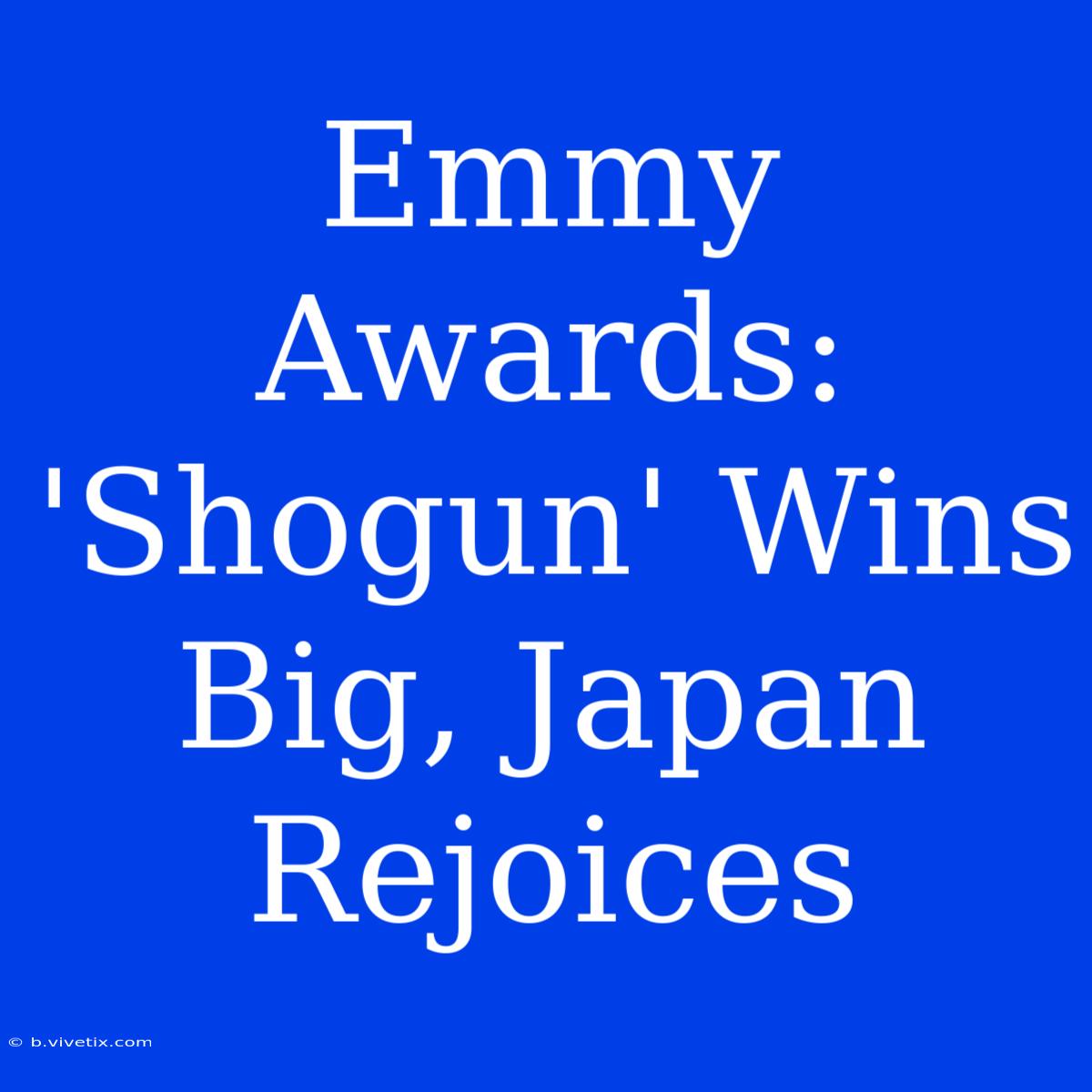 Emmy Awards: 'Shogun' Wins Big, Japan Rejoices