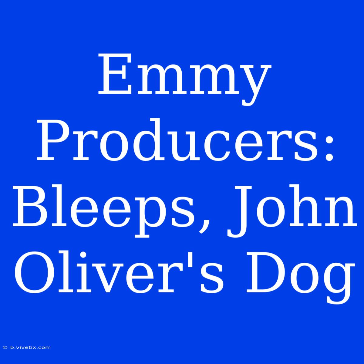 Emmy Producers: Bleeps, John Oliver's Dog 