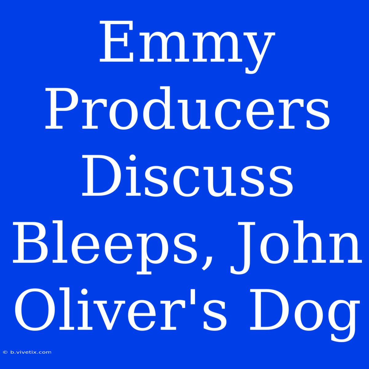 Emmy Producers Discuss Bleeps, John Oliver's Dog