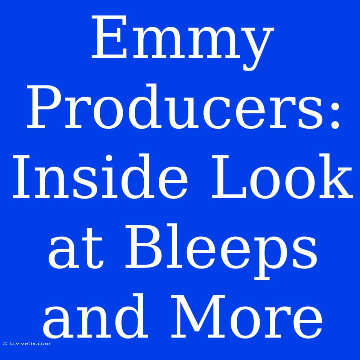 Emmy Producers: Inside Look At Bleeps And More 