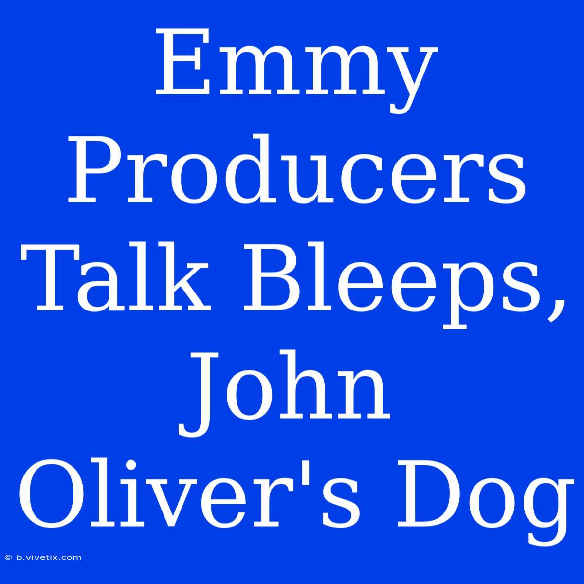 Emmy Producers Talk Bleeps, John Oliver's Dog 